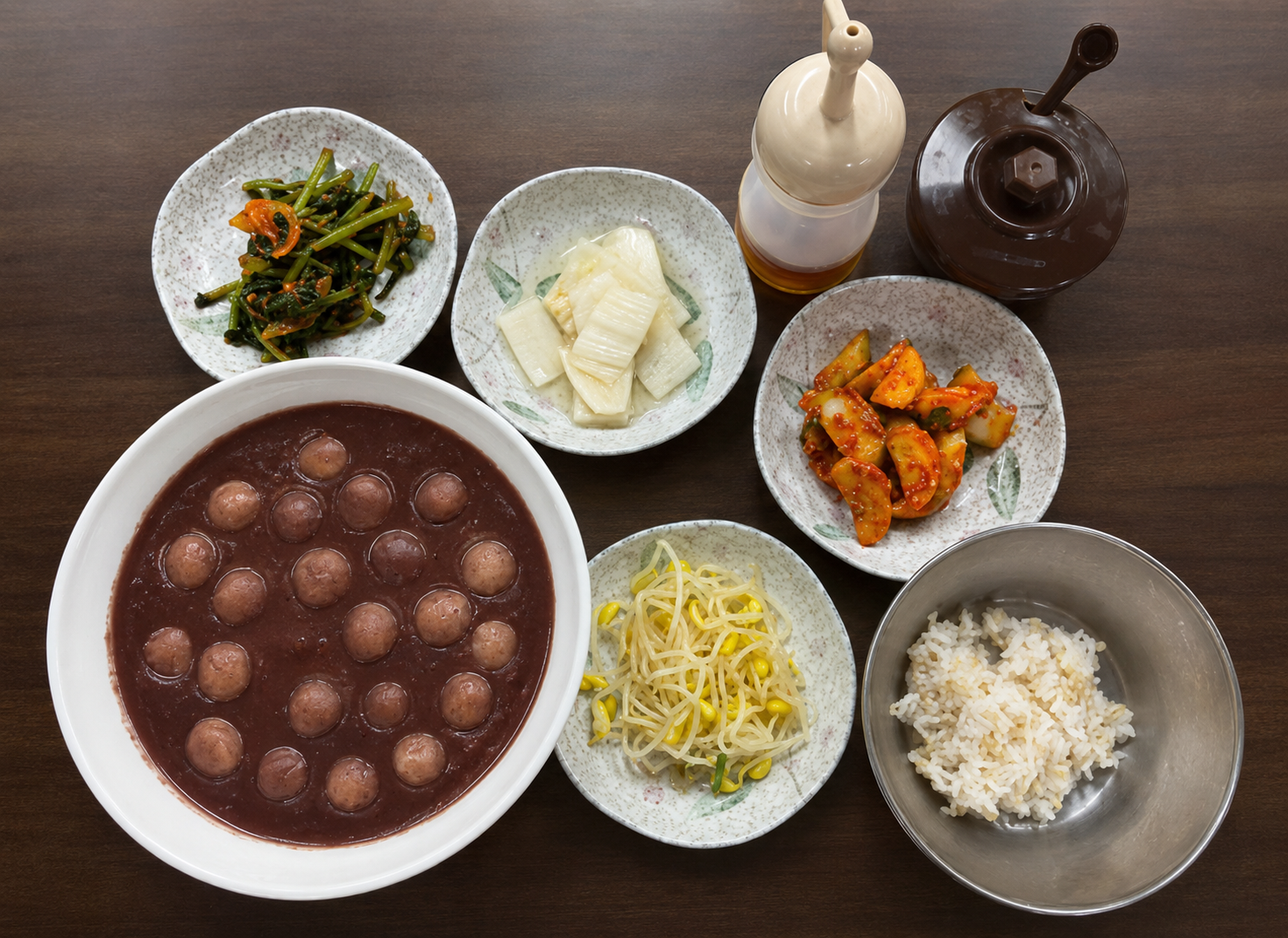 장수팥죽 메뉴 선택 안내